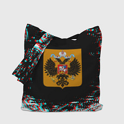 Сумка-шопер Российская империя герб глитч, цвет: 3D-принт