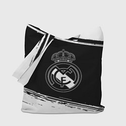 Сумка-шопер Реал мадрид белое лого, цвет: 3D-принт