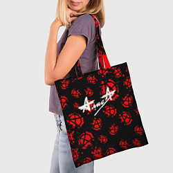 Сумка-шопер Алиса рок паттерн анархия, цвет: 3D-принт — фото 2
