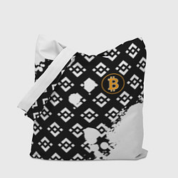 Сумка-шопер Bitcoin pattern binance, цвет: 3D-принт