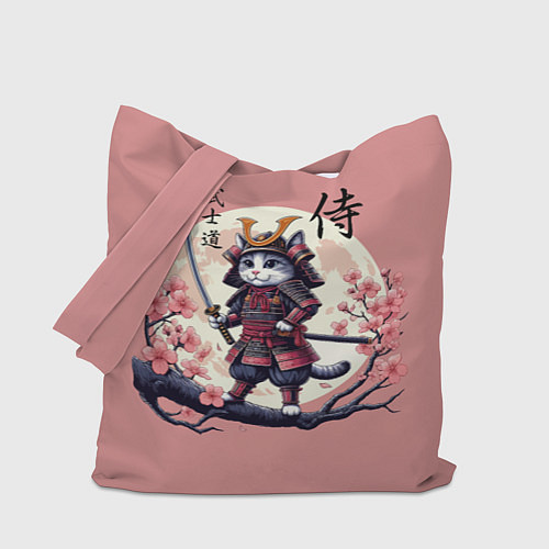 Сумка-шоппер Kitten samurai - bushido ai art / 3D-принт – фото 1
