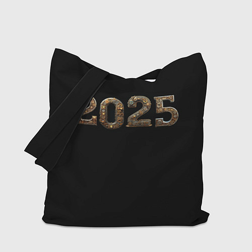 Сумка-шоппер Металическая надпись 2025 год в стиле стимпанк / 3D-принт – фото 1