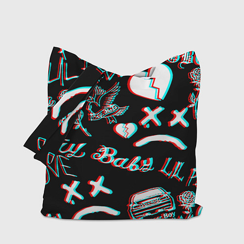 Сумка-шоппер Lil Peep logo glitch / 3D-принт – фото 1