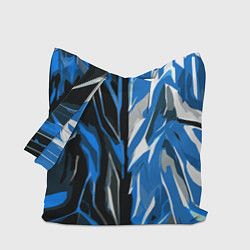 Сумка-шоппер Синяя абстракция на чёрно-белом фоне