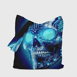 Сумка-шоппер Neon cyber skull - ai art