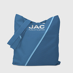 Сумка-шопер Jac motors сине-голубой с полосой, цвет: 3D-принт