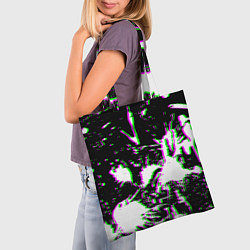 Сумка-шопер Краски глитч неон, цвет: 3D-принт — фото 2