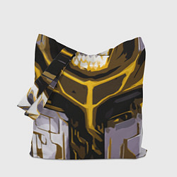 Сумка-шоппер Yellow stripes on a black and white background