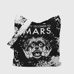 Сумка-шопер Thirty Seconds to Mars рок пес, цвет: 3D-принт