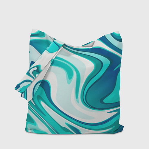 Сумка-шоппер Абстракция сине белый мрамор / 3D-принт – фото 1