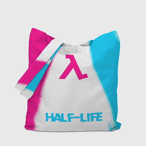 Сумка-шоппер Half-Life neon gradient style по-центру / 3D-принт – фото 1