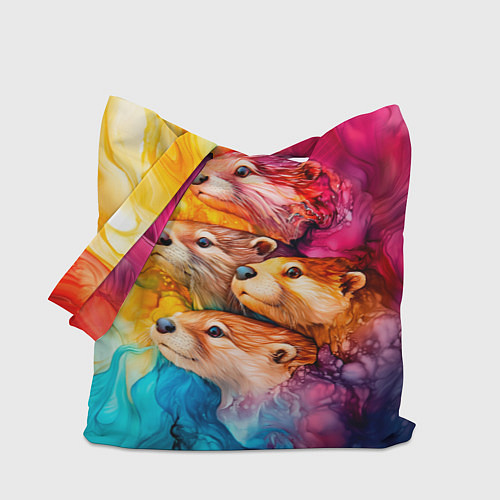 Сумка-шоппер Четыре выдры / 3D-принт – фото 1