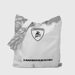 Сумка-шоппер Lamborghini speed на светлом фоне со следами шин п