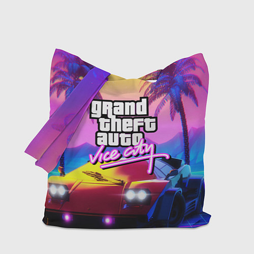 Сумка-шоппер Vice city retro wave Lambo / 3D-принт – фото 1