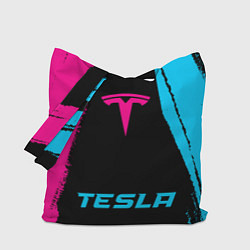 Сумка-шоппер Tesla - neon gradient по-центру