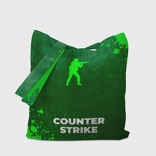Сумка-шоппер Counter Strike - green gradient по-центру / 3D-принт – фото 1