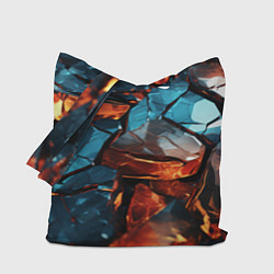 Сумка-шоппер Разломленные камни с янтарным свечением