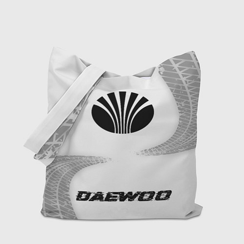 Сумка-шоппер Daewoo speed на светлом фоне со следами шин по-цен / 3D-принт – фото 1