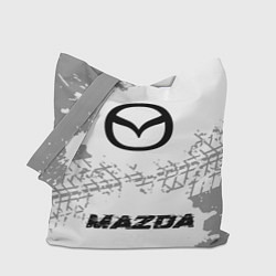 Сумка-шоппер Mazda speed на светлом фоне со следами шин по-цент