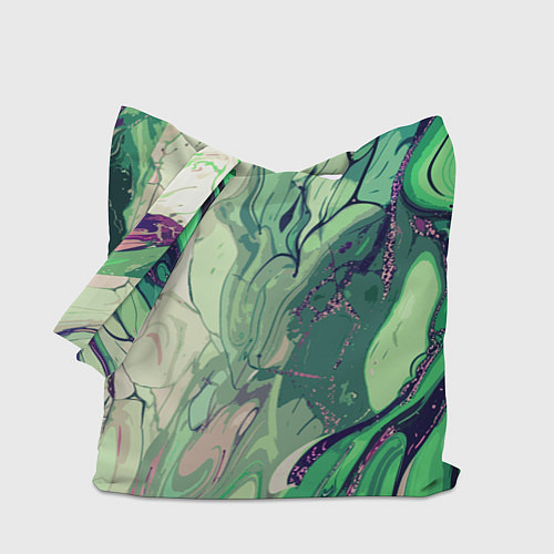 Сумка-шоппер Зелёный стилизованный абстракция / 3D-принт – фото 1