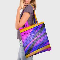 Сумка-шопер Starfield geometry game, цвет: 3D-принт — фото 2