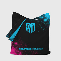 Сумка-шопер Atletico Madrid - neon gradient по-центру, цвет: 3D-принт