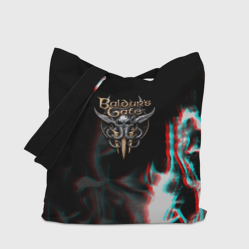 Сумка-шоппер Baldurs Gate glitch fire / 3D-принт – фото 1