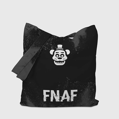 Сумка-шоппер FNAF glitch на темном фоне по-центру / 3D-принт – фото 1