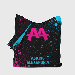 Сумка-шопер Asking Alexandria - neon gradient по-центру, цвет: 3D-принт