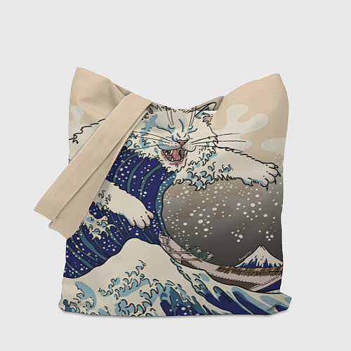 Сумка-шоппер Большой котик в Канагаве / 3D-принт – фото 1