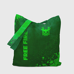 Сумка-шоппер Free Fire - green gradient вертикально