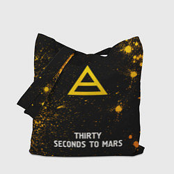 Сумка-шопер Thirty Seconds to Mars - gold gradient по-центру, цвет: 3D-принт