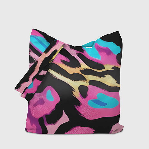 Сумка-шоппер Пятна леопарда цветные / 3D-принт – фото 1