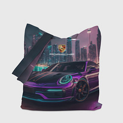 Сумка-шопер Porshe night city, цвет: 3D-принт