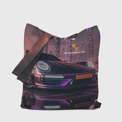 Сумка-шоппер Porshe neon city / 3D-принт – фото 1
