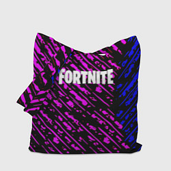 Сумка-шопер Фортнайт полосы неоновые, цвет: 3D-принт