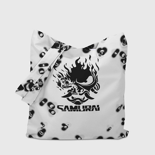 Сумка-шоппер Samurai черные краски текстура / 3D-принт – фото 1