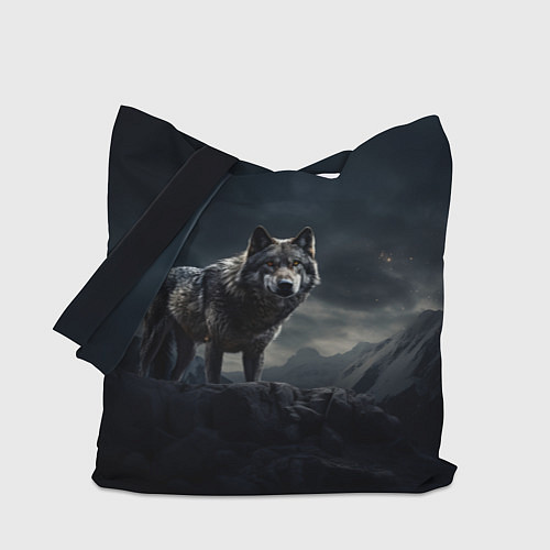 Сумка-шоппер Волк в горах / 3D-принт – фото 1