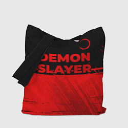 Сумка-шопер Demon Slayer - red gradient посередине, цвет: 3D-принт