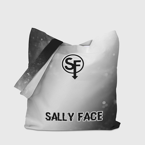 Сумка-шоппер Sally Face glitch на светлом фоне по-центру / 3D-принт – фото 1