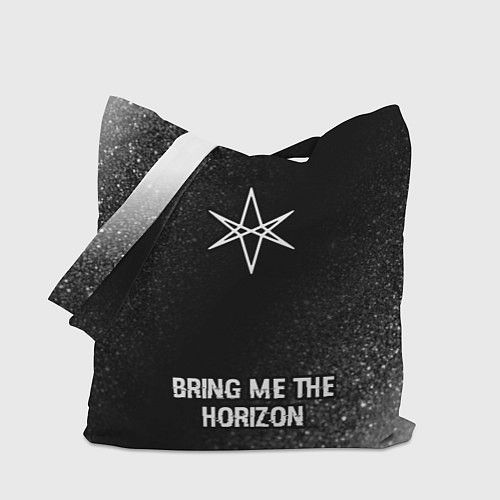 Сумка-шоппер Bring Me the Horizon glitch на темном фоне по-цент / 3D-принт – фото 1