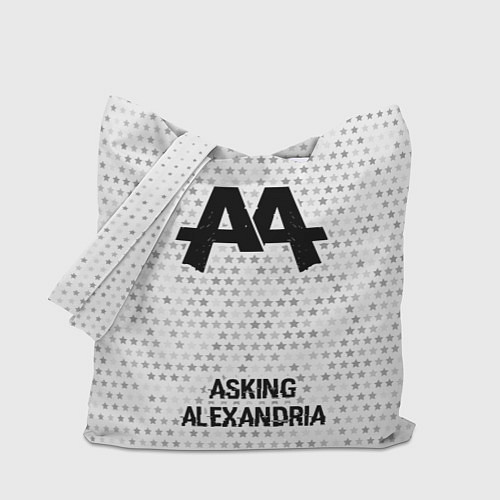 Сумка-шоппер Asking Alexandria glitch на светлом фоне по-центру / 3D-принт – фото 1