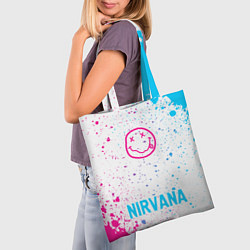 Сумка-шопер Nirvana neon gradient style по-центру, цвет: 3D-принт — фото 2