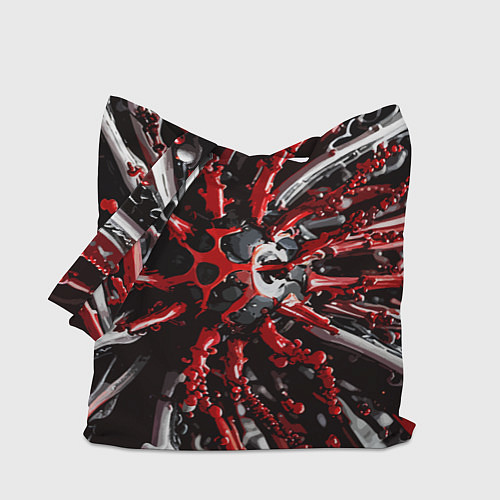 Сумка-шоппер Красно-белая инфекция / 3D-принт – фото 1