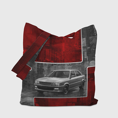 Сумка-шоппер Автомобиль в серо-красных тонах / 3D-принт – фото 1
