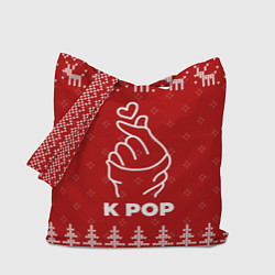 Сумка-шопер Новогодний K Pop с оленями, цвет: 3D-принт