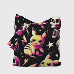 Сумка-шоппер Pikachu and skeletons - pattern