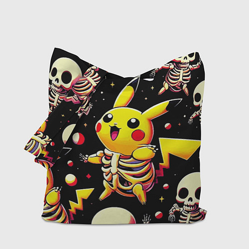 Сумка-шоппер Скелет Пикачу - паттерн / 3D-принт – фото 1