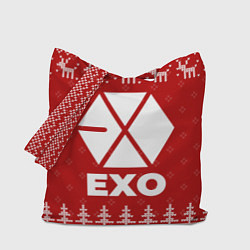 Сумка-шопер Новогодний Exo с оленями, цвет: 3D-принт