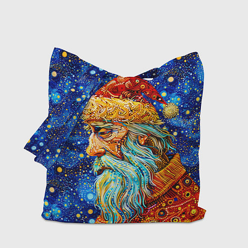 Сумка-шоппер Santa Claus: pop-art-brut-nouveau pointillism / 3D-принт – фото 1